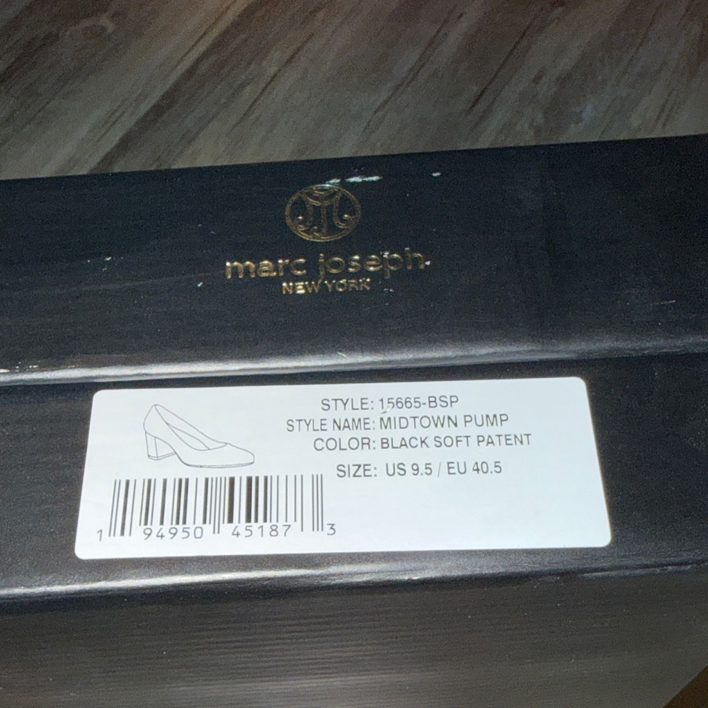 Women's Black Patent Block Heel Pumps - Picture 3 of 3